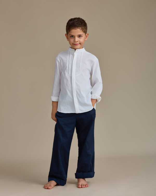 Ls white bishop neck shirt